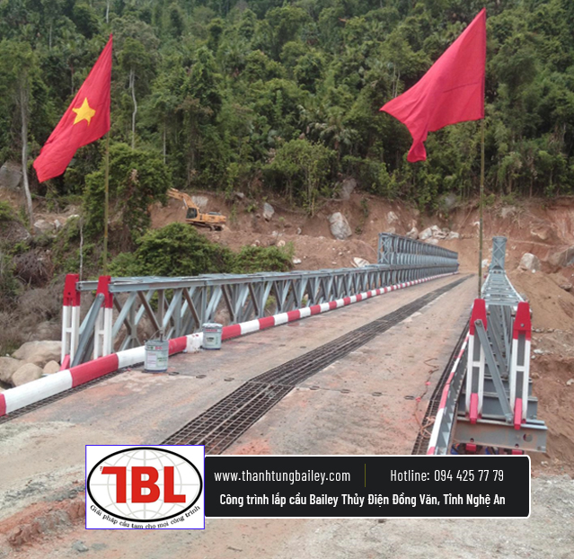 lắp đặt dầm cầu Bailey Thủy Điện Đồng Văn, Nghệ An